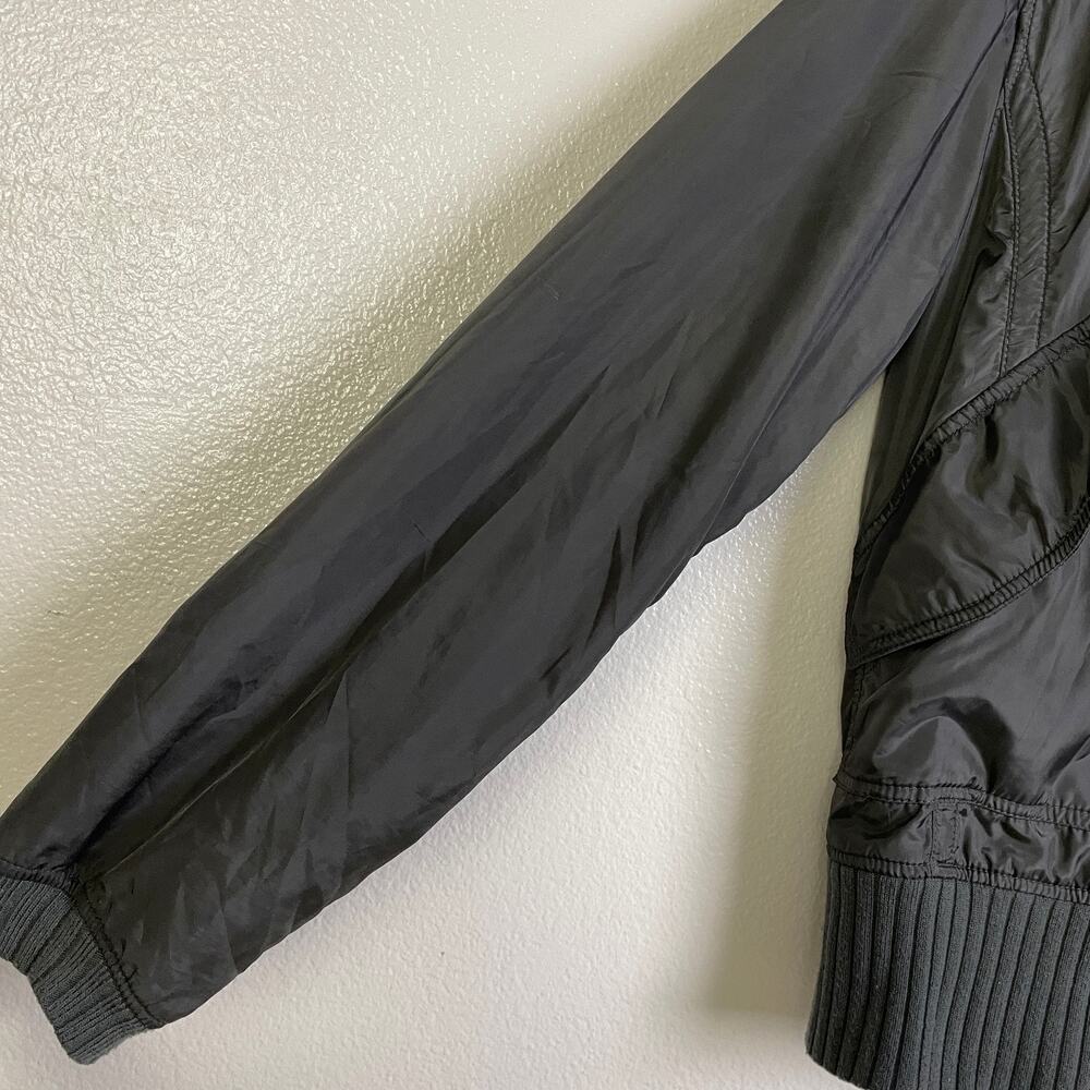 Alpha Industries Flight Jacket Mens Medium Grey Outdoors Full Zip Lined Hooded - Picture 4 of 10